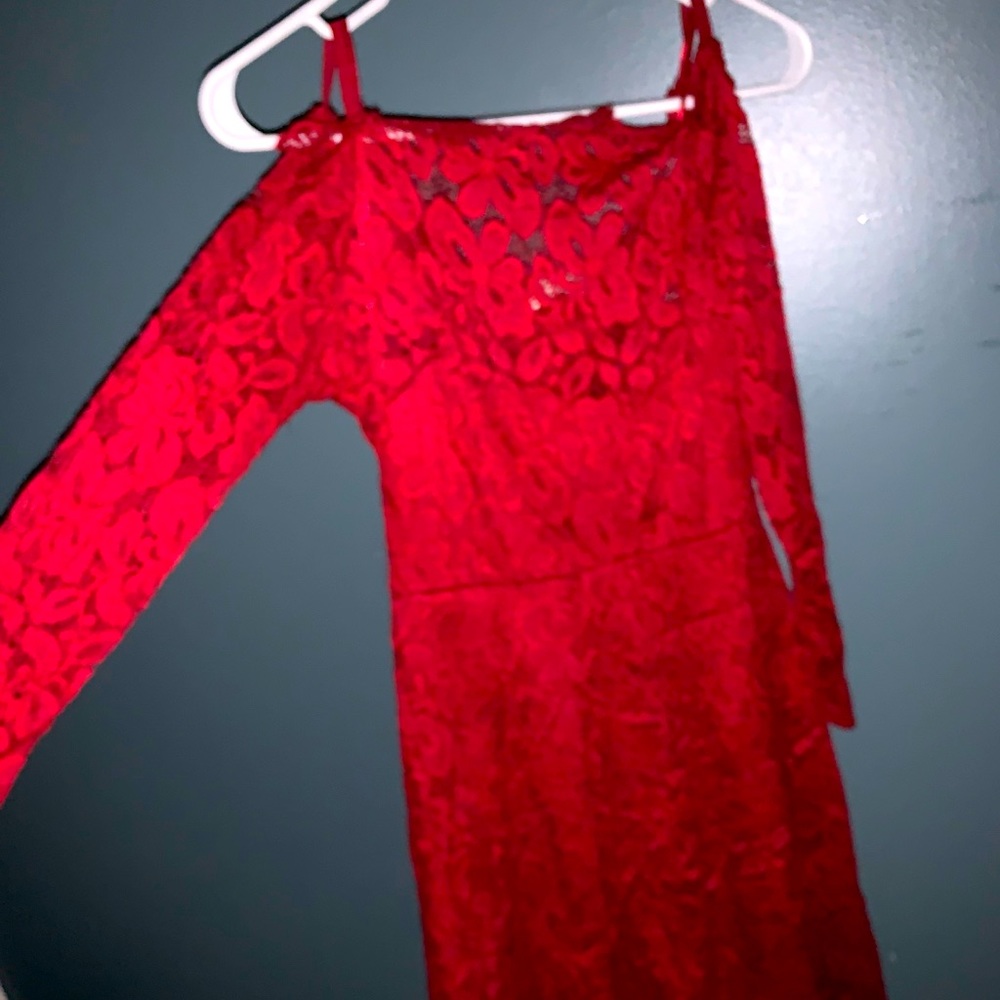 Beautiful red off shoulder lace dress